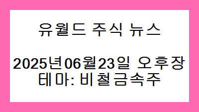 2025년06월23일 오후장 비철금속주 주식 테마종목