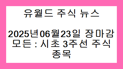 2025년06월23일 장마감 모든 : 시초 3주선 주식종목