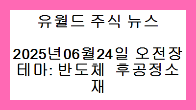 2025년06월24일 오전장 반도체_후공정소재 주식 테마종목