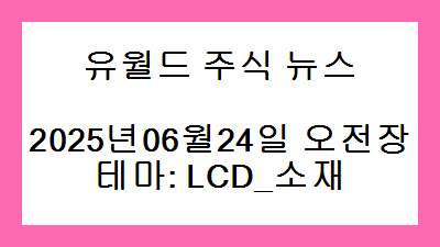 2025년06월24일 오전장 LCD_소재 주식 테마종목