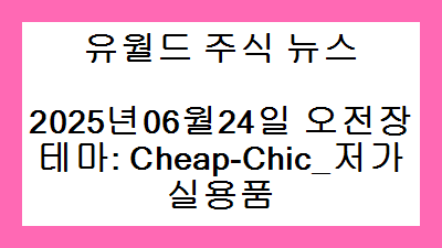 2025년06월24일 오전장 Cheap-Chic_저가실용품 주식 테마종목