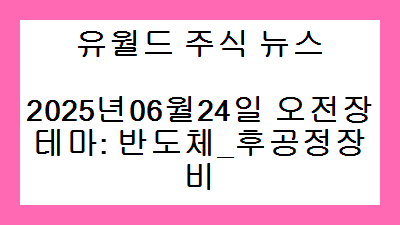 2025년06월24일 오전장 반도체_후공정장비 주식 테마종목